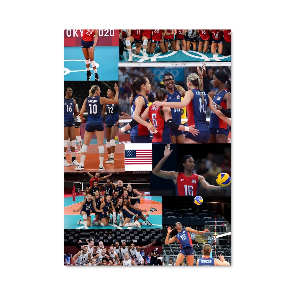 Poster Équipe de Plage Joyeuse – affiche Beach-volley